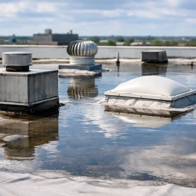 Top Causes of Roof Ponding on Commercial Roofs